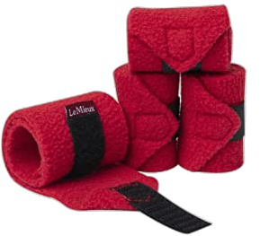 LeMieux Toy Pony Bandages for Toy Pony - Fleece - Simple Fastening - Suitable for Ages 3 Years + - Chilli