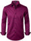 LucMatton Camisa de vestir para hombre, formal, elástica, sin arrugas, manga larga, ajustada, con botones, para bodas y fiestas, fucsia, S