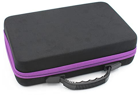 Borsa per trasporto di olio essenziale, contenitore per 60 bottiglie da 10 ml, 15 ml, olio essenziale, oli per aromaterapia, organizer per oli essenziali, guscio esterno rigido EVA e inserto in