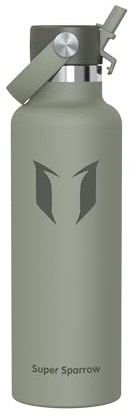 Super Sparrow Borraccia Termica, Acciaio Inox Bottiglia Termica - 750ml - Senza BPA Borracce, Borraccia Bambini per Scuola, Sport, Campeggio, Yoga, Palestra, Ciclismo
