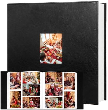 Aevdor Photo Album 4x6 700 Pockets, Leather Cover Extra Large Capacity Family Wedding Anniversary Baby Picture Albums, Acid-free Pages 4x6 Photo Album Holds 700 Horizontal and Vertical Photos (Black)