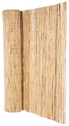 bambussi.com Schilfmatte 120x600cm mit grünem Draht verwebt Made in EU - Schilfrohrmatte langlebig & witterungsbeständig für Indoor & Outdoor für Garten, Terrasse, Balkon - Winschutz, Sonnenschutz