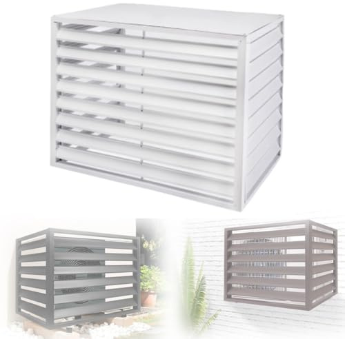 RTVGNSZSJL Cubierta De Aire Acondicionado Exterior, Cubre Aire Acondicionado Aluminio Contraventanas para Estantes De Flores Cubierta Rejilla para Aire Acondicionado(White,100 * 50 * 70cm)
