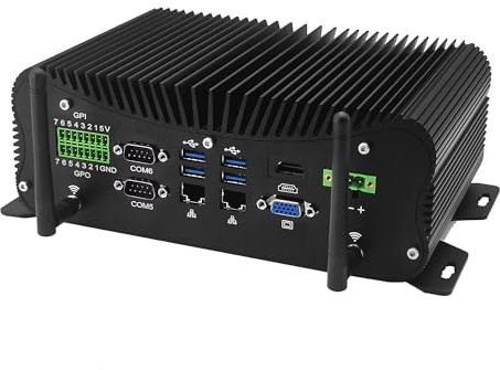 MNBOXCONET Fanless Mini PC Industrial Core i7 7560U, Micro Computer Barebone DDR4, 2x RS232 COM, RJ45 LAN, Wifi5/BT4.2, Support Win/Linux/Debian/Proxmox Appliance Hardware