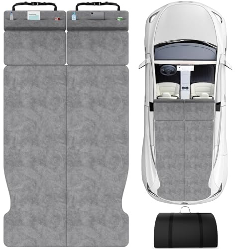 Memory Foam Mattress for Tesla Model Y - 2.4 High-Density, Soft Car Camping Bed, Foldable with Washable Sheet & Storage Bag, 74 x 41 Sleeping Mat for Tesla Model Y Accessories, Fits Frunk & Trunk