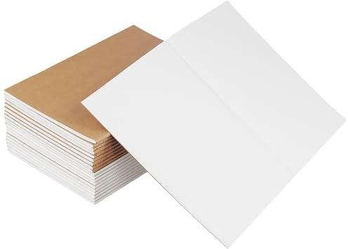 KEILEOHO 20 Pack A5 Dot Notebook, Kraft Paper, 14x21cm, 60 Pages, Dotted Graph Style for Home Office Journal