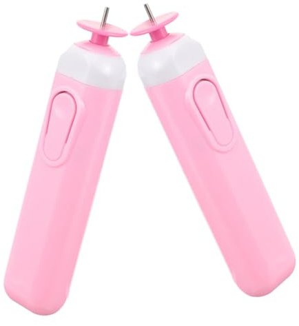 MUELODSIC 2 piezas Herramienta Eléctrica para Manualidades de Papel Bolígrafo Ranurado para Enrollar y Rizar Papel para Principiantes y Profesionales Quilling DIY Color Rosa