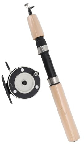 MechKit Juego Combinado de Carrete de caña de Pescar en Hielo Fibra de Vidrio Duradera Ligero Portátil Rotación Suave 65 cm Combos de Pesca en Hielo para entusiastas de la Pesca