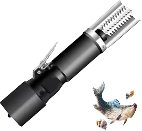 MYFTNP Squamatore Elettrico per Pesce, Squamatore Elettrico Senza Fili, Lama Rinforzata in Acciaio Inossidabile, Design Isolato E Impermeabile, Strumento Ricaricabile per La Black