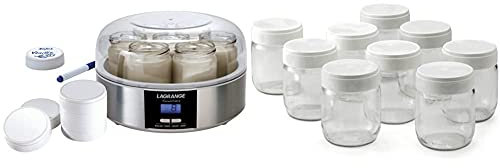 LAGRANGE 439101 Yaourtière, 7 Pots & 430301 Lot de 9 Pots Yaourt, 0.185 liters