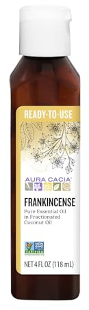 Pure Essential Oil in Fractionated Coconut Oil, Frankincense, 4 fl oz (118 ml), Aura Cacia