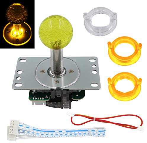 SJ@JX Arcade LED Joystick SANWA Style Fight Game Joystick LED Stick Retro Joy Circular Octagonal Limiter for Retro Pie Raspberry Pi MAME Jamma