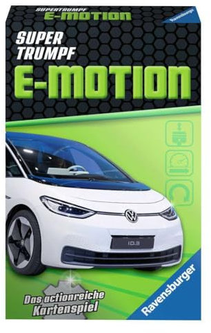 Ravensburger Kartenspiel, Supertrumpf E-Motion 20682, Quartett und Trumpf-Spiel für Technik-Fans ab 7 Jahren