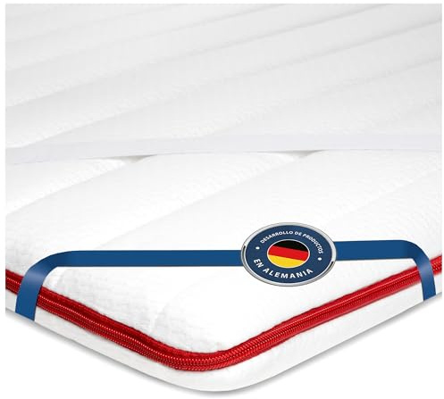 BMM Classic Premium Topper 200x200 cm H2 morbidom, topper in schiuma fredda, certificato Öko-Tex, sovramaterasso ortopedico, altezza 6 cm, topper Sviluppo prodotti in Germania.