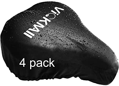 VICKMALL Fahrradsattelabdeckung, Wasserfeste Fahrradsatteldecke, leicht zu Tragen und Passend für meisten Fahrräder wie Rennrad, Mountainbike Trekkingrad (4PCS), FX-seatcover-4, Schwarz, 4 PCS