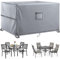Kovshuiwe Garden Furniture Covers,Patio Furniture Cover Waterproof, 125x125x74cmPatio Table Covers 420D Heavy Duty Oxford Fabric Rattan Furniture Cover Windproof Anti-UV for Patio, Outdoor,Gray