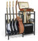 ikkle Guitar Stand Multiple Guitars with Vinyl Record Storage Cabinet Holder, Guitar Floor Holder with 3-Tier Storage Shelf for Acoustic, Bass, Electric, and Guitar Case. (Two Installation Methods)