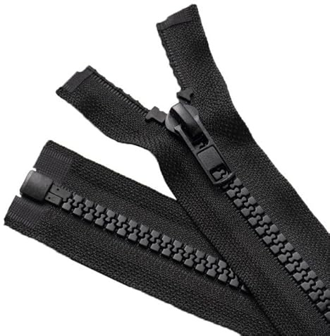 CasCab 2PCS #8 Fermetures à glissière séparables de 140 cm (fermeture éclair à ouverture) pour la couture de manteaux Fermeture éclair de veste, Fermeture éclair en résine noire en vrac
