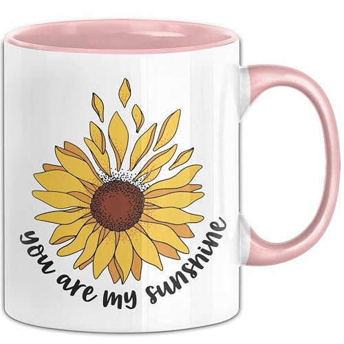 You Are My Sunshine Tasse Geschenk Sonnenblume Kaffee-Becher (Rosa)