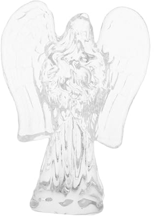 Mobestech Ornements De Cristal De Jésus Décoration Intérieure Ornement Ange Gardien Statue d'ange pour Noël Décoration d'ange De Noël Figurine Ange De Collection Transparent Cristal Blanc