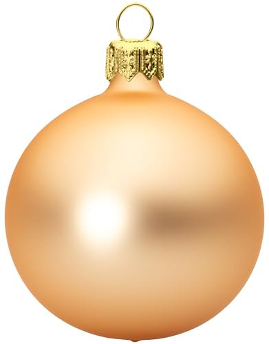 Sikora Essentials Klassische Christbaumkugeln aus Glas - matt - 6 Farben 3 Größen Premium Qualität, Farbe:Gold matt 4er Set, Höhe in cm:6 cm