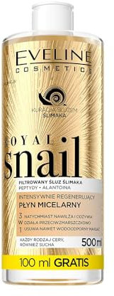 Eveline Cosmetics Royal Snail Mizellenwasser - Intensiver Regenerierender Make-up-Entferner mit Schneckenschleim, Peptiden & Allantoin für Feuchtigkeit und Anti-Aging - 500 ml