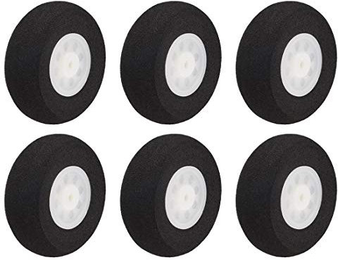 sourcing map RC Airplane Wheels - 6PCS RC Airplane Aircraft Sponge Wheels 1.18 Inch X 0.07 Inch