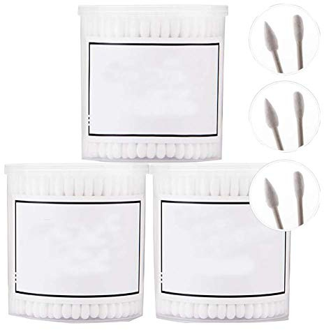 Bastoncillos de algodón de 600 recuentos Bastoncillos de oreja orgánicos libres de crueldad de doble punta B01