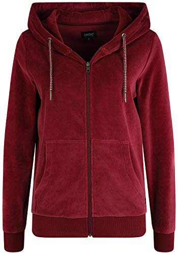 OXMO OXNicky Damen Sweatjacke Kapuzenjacke Hoodie mit Kapuze Kängurutasche Baumwollmischung Regular fit, Größe:M, Farbe:Wine RED (790985)