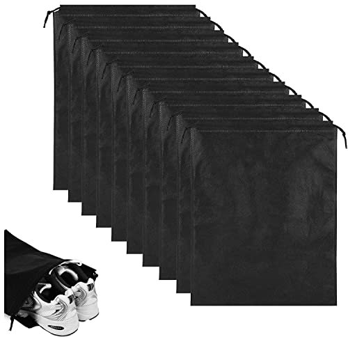 10er Schuhbeutel, Große Wasserfeste Schuhbeutel, Wasserabweisend Schuhtasche, Staubdicht Schuhsack mit Kordelzug, für Männer und Frauen den täglichen und Reisegebrauch