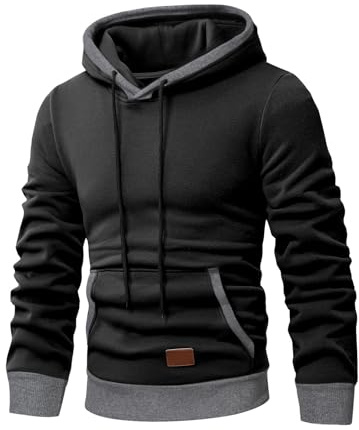 JMIERR Hoodie Herren Baumwolle Langarm Herren Pullover Warm mit Kapuze