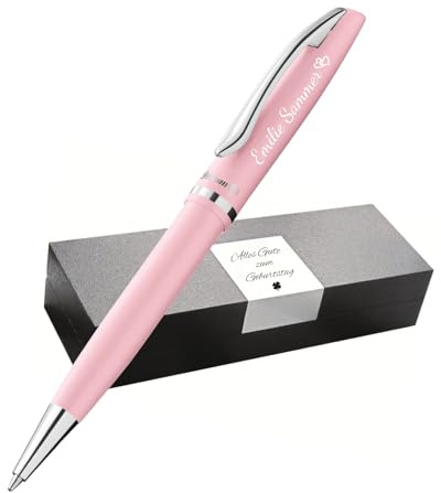 Pelikan Jazz Kugelschreiber farbig personalisiert Geschenk einzigartige Stifte mit Namen - personalisierte Geschenke zu Weihnachten - Kugelschreiber personalisiert (UV-Druck, Pastell-Rose)