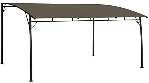 Mengtu Cenador de jardín, toldo para terraza, cenador adjunto, protección solar, resistente a la intemperie, carpa de jardín, carpa para fiestas, pérgola, 4 x 3 x 2,55 m, color gris topo, muebles de