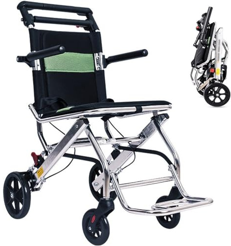 Fauteuils Roulants LéGers Pour Adultes, Fauteuils Roulants Pliants LéGers, Chariots En Alliage D'Aluminium Avec Frein à Main, Pour Enfants Et Personnes âGéEs