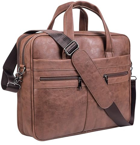 seyfocnia Herren Business Reise Aktentasche Leder Messenger Bag Laptoptasche 43,9 cm Arbeit Computer Tasche Satchel Bag (Braun), braun, modisch