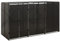 SECOLI Mülltonnenbox 3er - Poly Rattan, Schwarz - 3 Tonnen - Garten - UV-Schutz