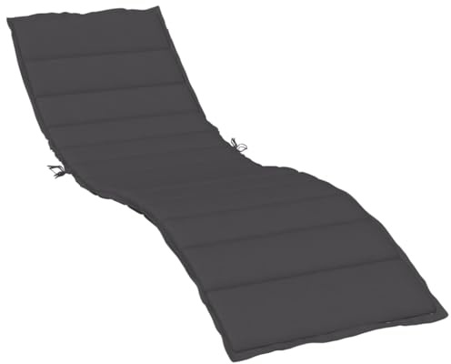 vidaXL Solsängsdyna melerad antracit 200x50x4 cm tyg, solstolsdyna, dyna till solstol, dyna till solsäng, solstolsdynor, dynor till solstol