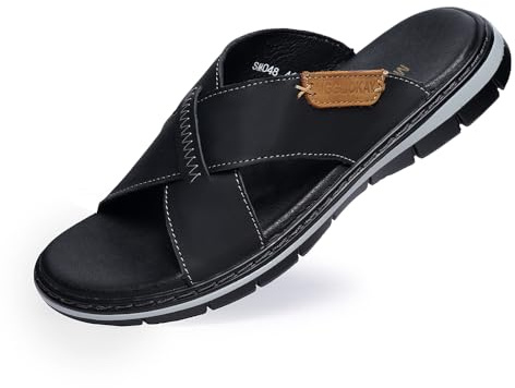 MGGMOKAY Zapatillas Cruzadas Masculinas Sandalias,Hombre Cuero Sandalias,Sandalias de vestir Hombres