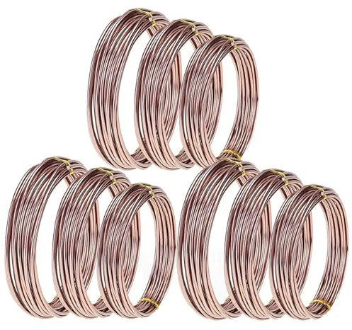 OZLCUA Fil De Fer pour Bonsaï 9 Rouleaux de Fils de bonsaï en Aluminium anodisé, Fil d'entraînement for bonsaï avec 3 Tailles (1.0 Mm, 1.5 Mm, 2.0 Mm), Total 147 Pieds Fil De Ligature Bonsai