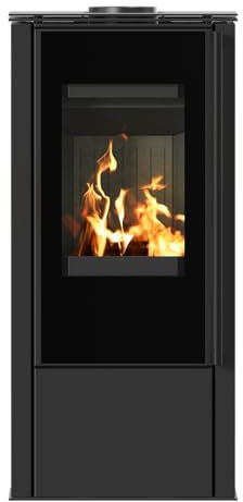 KRATKI Kaminofen HATI 5,5 kW – Holzofen aus Stahl, Ø150 mm Rauchabgang, ECODESIGN, BImSchV 2 - saubere Verbrennung und Externe Luftzufuhr, modernes Design