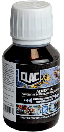 Clac® Aedex Ec – Insecticide puissant multi-insectes – Élimine Punaises de lit, Cafards, Fourmis, Guêpes, Frelons et plus – Intérieur & Extérieur – Solution professionnelle et amateur - 100 ml