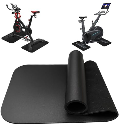Set med 2 golvskyddsmattor för sport- och fitnessutrustning - 28 x 70 cm - Golvskyddsmatta för fitness - Tjocklek: 6 mm - Löpband - Golvskydd för rum