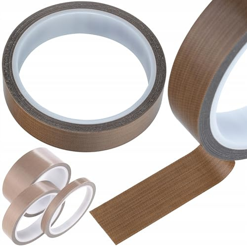 Rosfix 35 mm x 10 m PTFE-band – värmebeständigt -70 °C till +300 °C | 0,18 mm tjock, glasfiberbas | Skyddsfodral för svetsutrustning | Teflonband