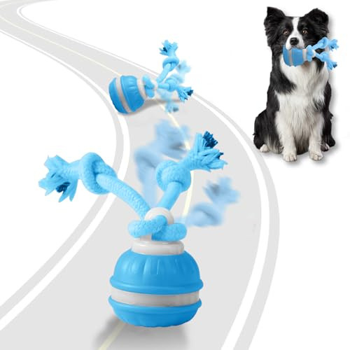 LITLBEST Jouet Interactif pour Chien, Jouet Interactif Intelligent pour Chien Qui Soulage l'ennui, Balle Roulante Activée par l'exercice, Adaptée aux Chiens de Petite, Moyenne et Grande Taille (Bleu)