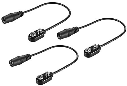 3pcs 9V Batteria Convertitore Clip Snap Connettore 2 1mm 5 5mm Spina Femmina per Chitarra Effetto Pedale Alimentazione One Spot