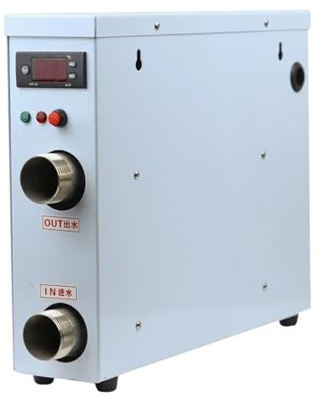 5,5KW-18KW Elektrisk poolvärmare med digital skärm pekskärm, termostat for mark och ingående pool, badtunna SPA Effektiv uppvärmning(380,18KW)