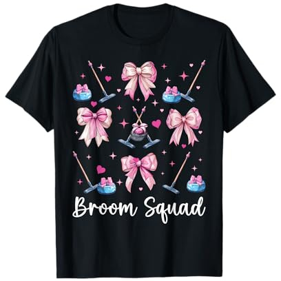Escoba Escuadrón Curling Stone Jugador Chica Coqueta Arco Camiseta