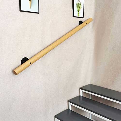 Trappa Räcke Trä Banister Kit, Hög Styrka Trä Trappa Rail, Hem Mot Väggen Loft Äldre Räcke Räcke Korridor Stöd Rodft/6Ft/180Cm