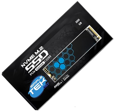 SIMPLETEK - Internal SSD 500GB M.2 NVMe PCIe Gen 3.0 x4 - Solid State Drive 2280 - Speed up to 3100MB/s for PC and Laptop