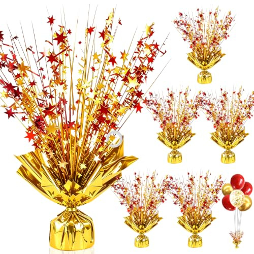 Nuyoah Pesi per palloncini a elio, 6 pezzi, peso per palloncini, peso per palloncini, supporto per palloncini, supporto per palloncini, per compleanno, decorazione da tavolo, matrimoni, feste